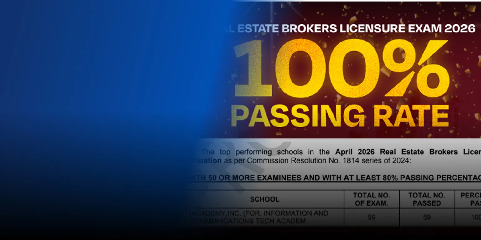 Real Estate Brokers Licensure Exam 2026 result banner