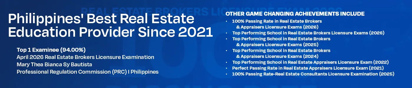 Philippines' Best Real Estate Education Provider Since 2021 — Real Estate Brokers Licensure Exam results